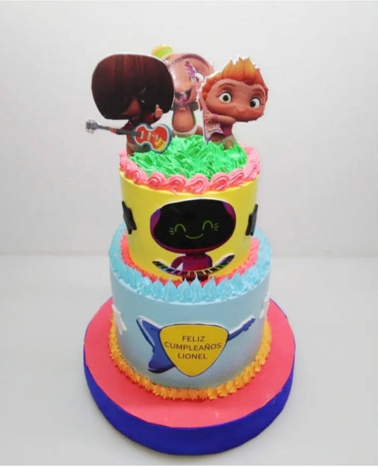Tortas infantiles de dos pisos.