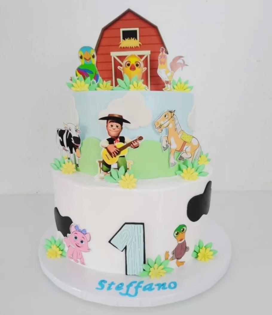 Tortas infantiles de dos pisos.