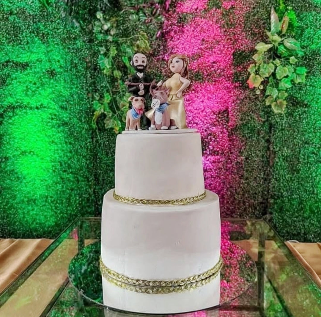 Adorno de torta en porcelana fría para Bodas