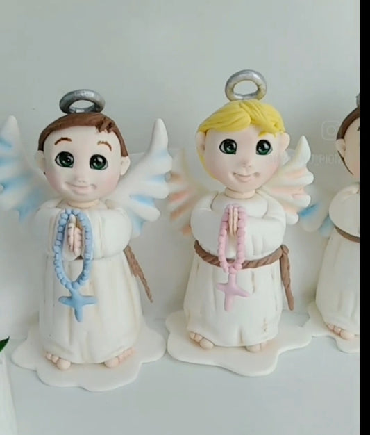 Adornos de porcelana para tortas de bautismo